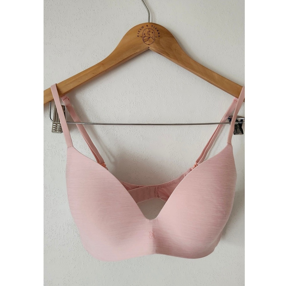 Victorias Secret No Wire Wireless Bra Light Pink Heathered 34C